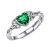 ChicSilver Piedra Verde Corazón Anillo Fino Mujer Plata de Ley 925 Anillo Nudo Celta Irlandé Buena Suerte Amor Eterno Sin Fin Talismán Familias Anillo Circonita Corazón