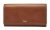 Fossil Billetero para mujer Logan, Cartera con solapa de piel/poliuretano marrón 19,4 cm largo x 2,5 cm ancho x 10,2 cm alto SL7833200