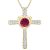 DazzlingRock Collection 14 quilates oro amarillo redonda Red IJ rubí Rubí creado