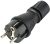 Electraline 55084, Clavija Enchufe Schuko Profesional, protección IP54, con Tornillo retenedor para facilitar el cableado, Negro
