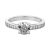 Swarovski Anillo Attract, Talla redonda, Pavé, Blanco, Baño de rodio, 55