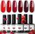 modelones Esmaltes Semipermanentes para Uñas Rojo, 6 Color Rojo Oscuro Glitter Pintauñas Semipermanentes, Soak-Off UV LED Esmaltes Semipermanentes Para Uñas Fácil de DIY Kit Uñas Semipermanentes