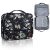 Gloppie Bolsas de Aseo Grande Neceser Mujer Organizador de Maquillaje para Niñas Portatil Tote Bag Viaje Camping Travel Essentials, Flor Blanca & Negro