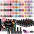 60Pcs Esmaltes Semipermanentes para Uñas, Phoenixy 162 Efectos 54 Colores de Pintauñas Semipermanentes (capa base/capa superior/mate/glitter), Kit Uñas Semipermanentes Rosa, Azul, Negro