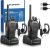 Baofeng Walkie Talkie Profesional PMR Radiocomunicación USB Recargable 16 Canales de Larga Distancia Portátil Walkie Talkies con Auriculares y Luz LED (Negro, 1 Pare)