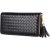 Jocose Moose Cartera de Piel para Mujer, Cartera Multicolor con 12 Ranuras para Tarjetas y Monedero, Cartera de Gran Capacidad con Cremallera(Negro)