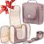 BOACAY Neceser Grande para Mujer y Hombre, Bolsa de Aseo Colgante, Bolso Baño y Viaje, Organizador de Maquillaje, Kit para Cosméticos, Accesorios (X-Large) Coffee with Milk Brown