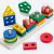 Wisplye Juguetes de Madera para Apilar y Encajar para Bebés con 20 Bloques Geométricos de Colores, Montessori Apilables Educativos Apilador Maderapara Niños Niñas Bebés de 2 3 4 5 Años